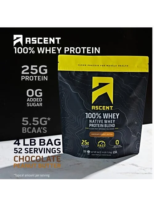 Ascent 100% сывороточный протеин ванильный 2 фунта — 2