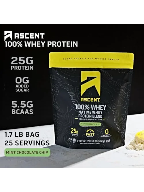Ascent 100% сывороточный протеин ванильный 2 фунта — 2
