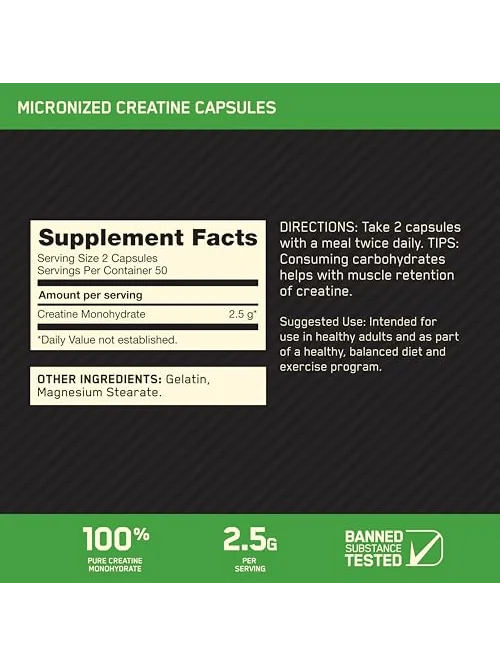 Optimum Nutrition Micronized Creatine Monohydrate — креатин моногидрат — изображение 2 из 6