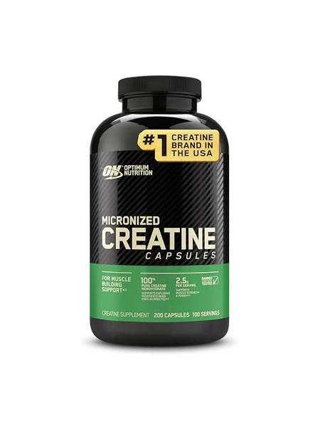 Optimum Nutrition Micronized Creatine — креатин в капсулах — черный