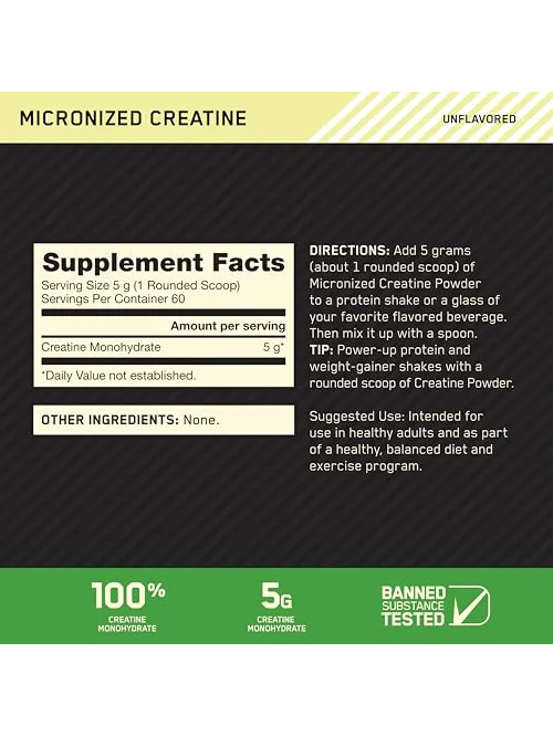 Optimum Nutrition Micronized Creatine Monohydrate — креатин моногидрат — изображение 2 из 6