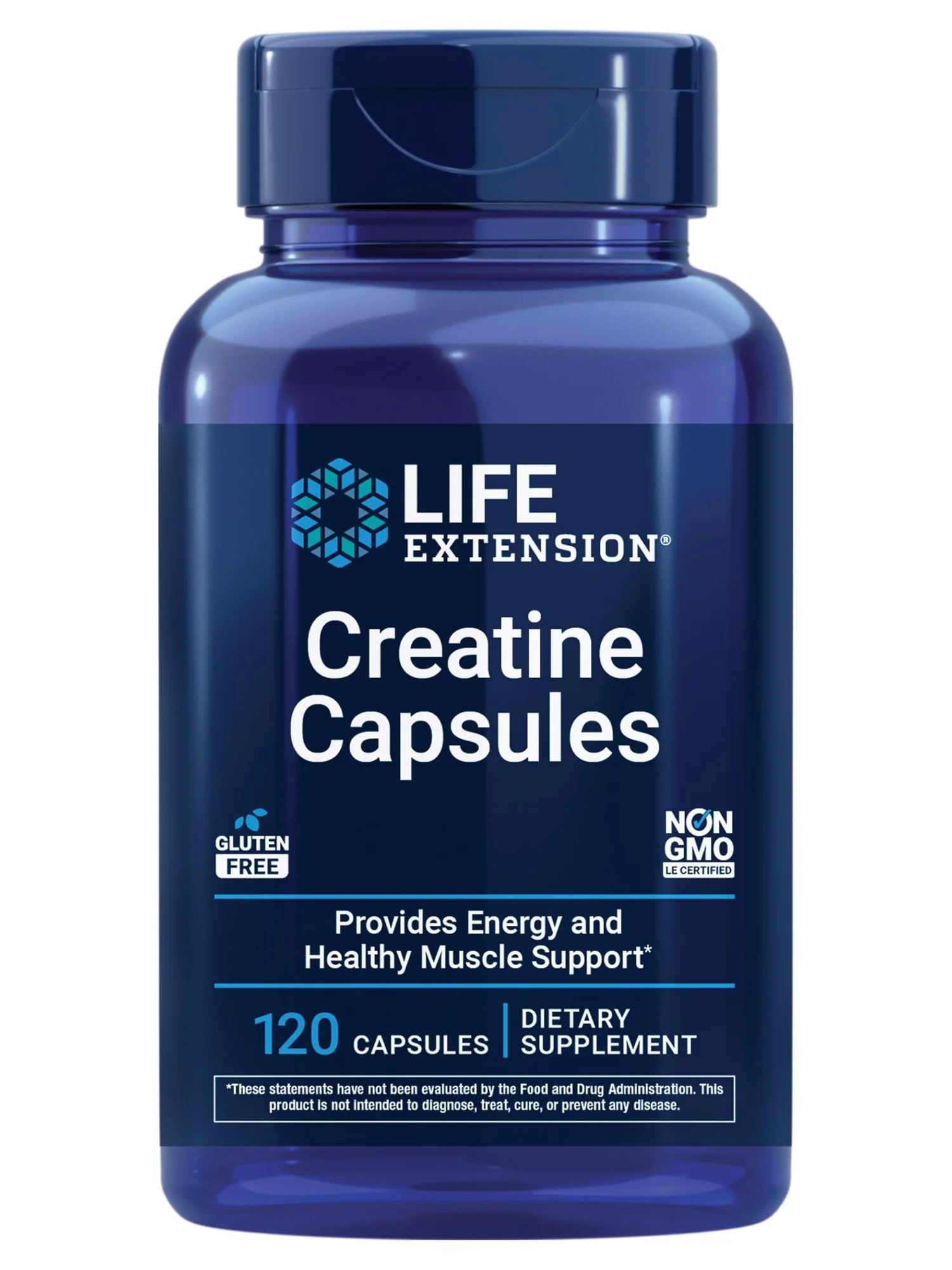Life Extension Creatine Capsules креатин моногидрат для мышц и выносливости, 120 капсул — изображение 1 из 9