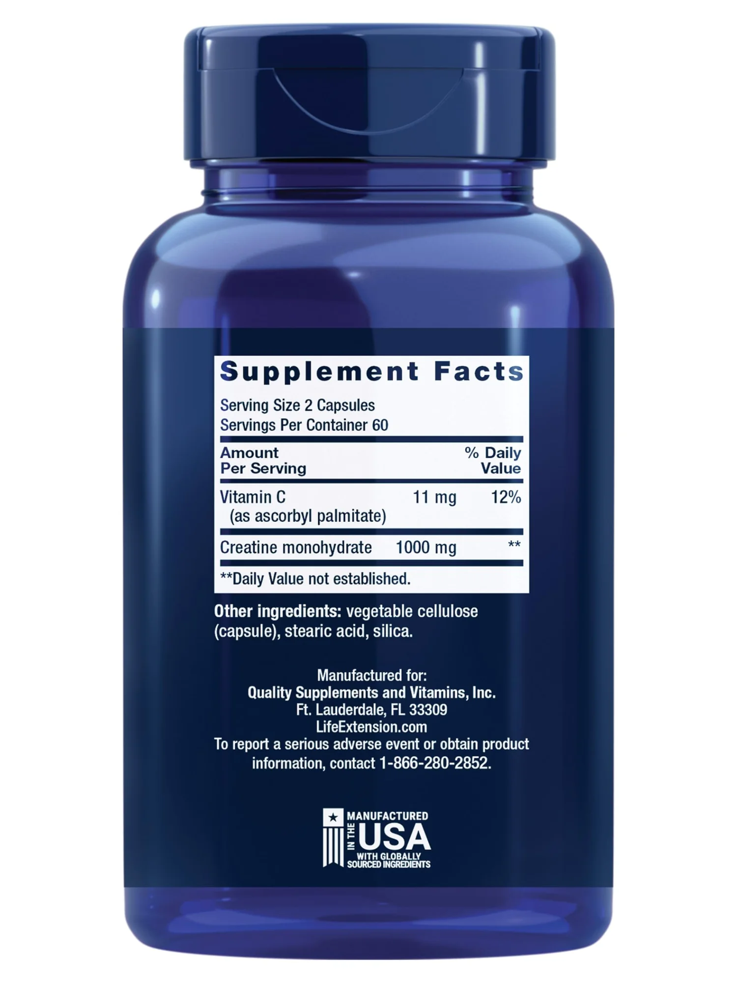 Life Extension Creatine Capsules креатин моногидрат для мышц и выносливости, 120 капсул — изображение 2 из 9