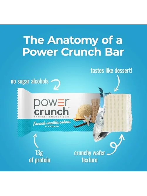 Power Crunch протеиновые батончики Ваниль (12шт) — 3