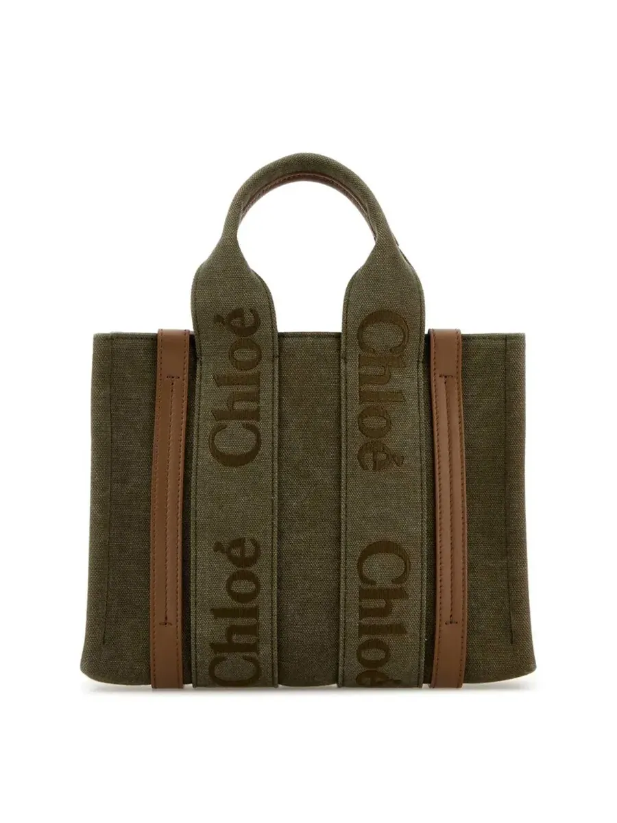 Маленькая сумка для покупок Chloé Canvas Small Woody