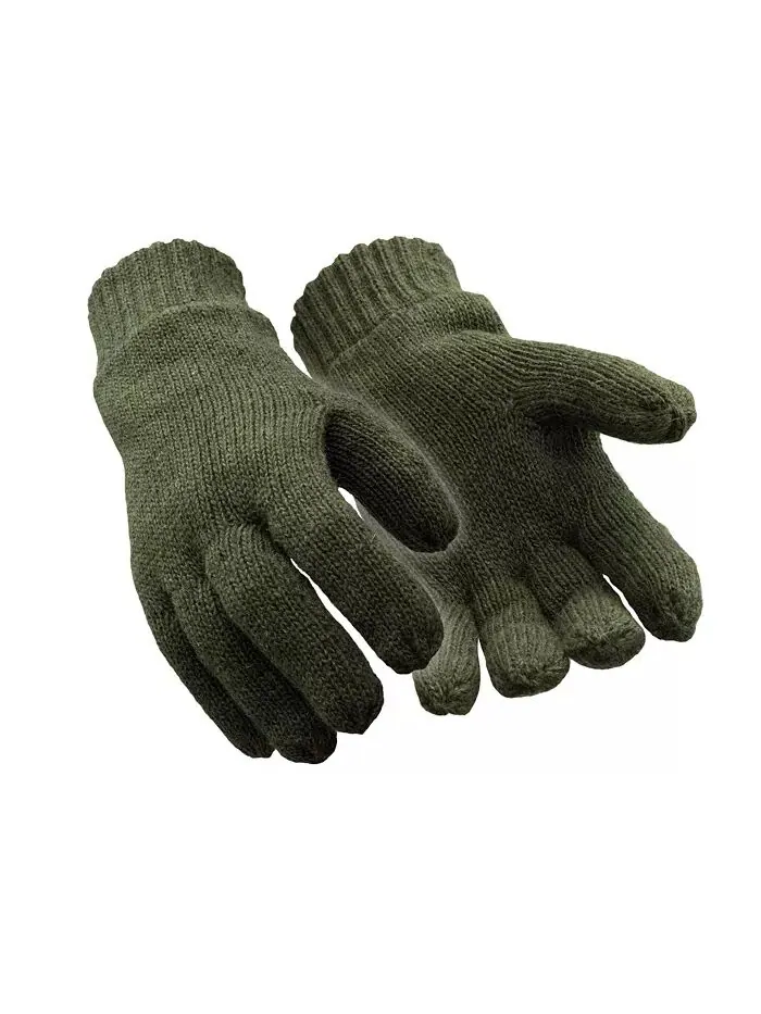 Мужские теплые утепленные перчатки Ragg Wool с флисовой подкладкой RefrigiWear — зеленый