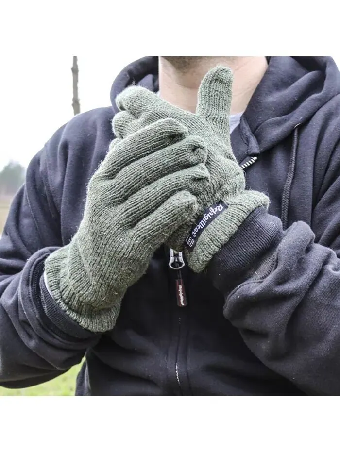 Мужские теплые утепленные перчатки Ragg Wool с флисовой подкладкой RefrigiWear — изображение 3 из 3, зеленый