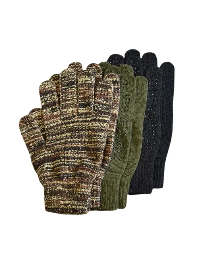Мужские перчатки Grip Dot, набор 3 пары, расцветка Camo/Black/Loden, размер One Size Muk Luks