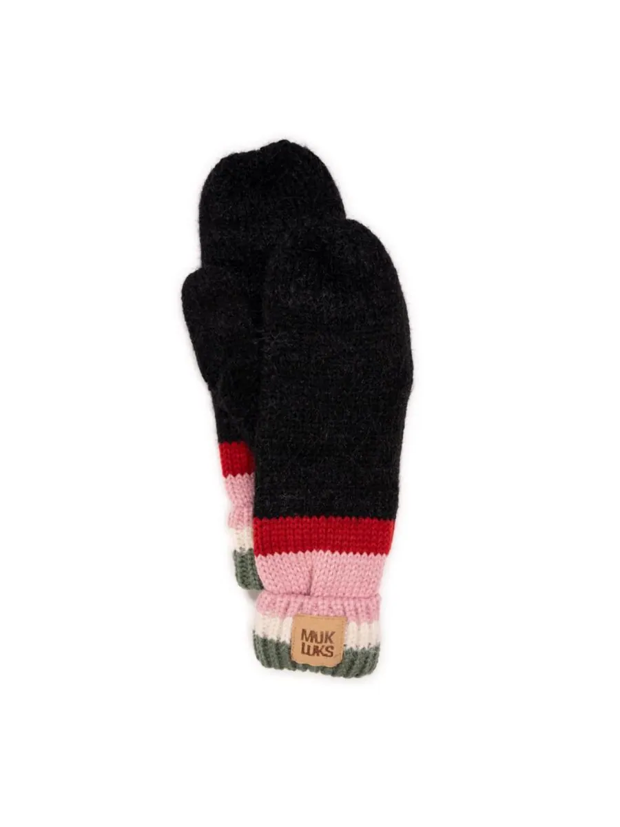 Женские ребристые варежки с рисунком ресниц MUK LUKS — изображение 1 из 4, серый