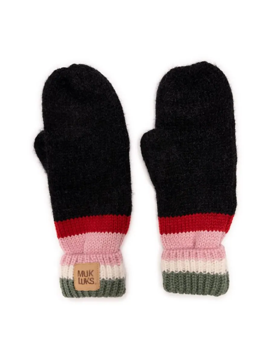 Женские ребристые варежки с рисунком ресниц MUK LUKS — изображение 4 из 4, серый