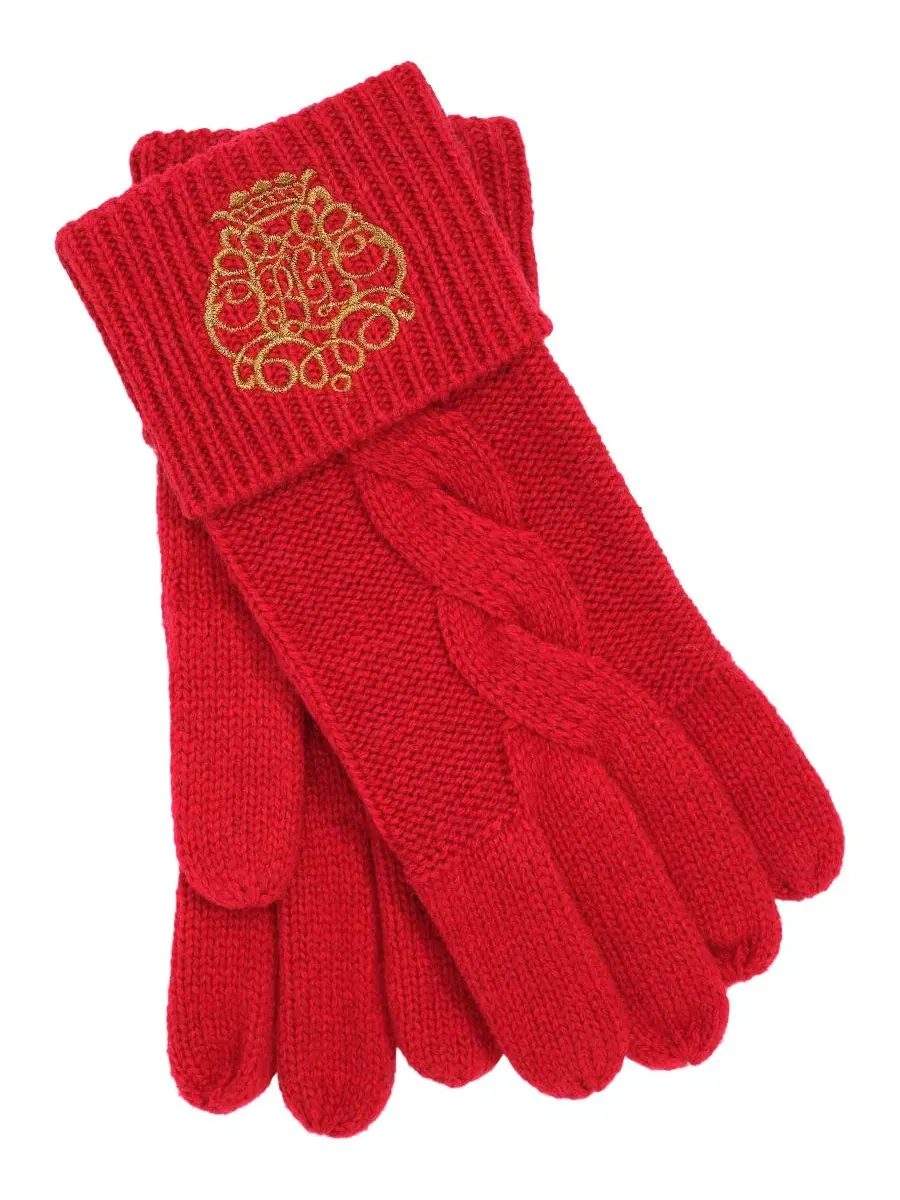 Вязаные перчатки с вышивкой Embroidery Knit Gloves Lauren Ralph Lauren