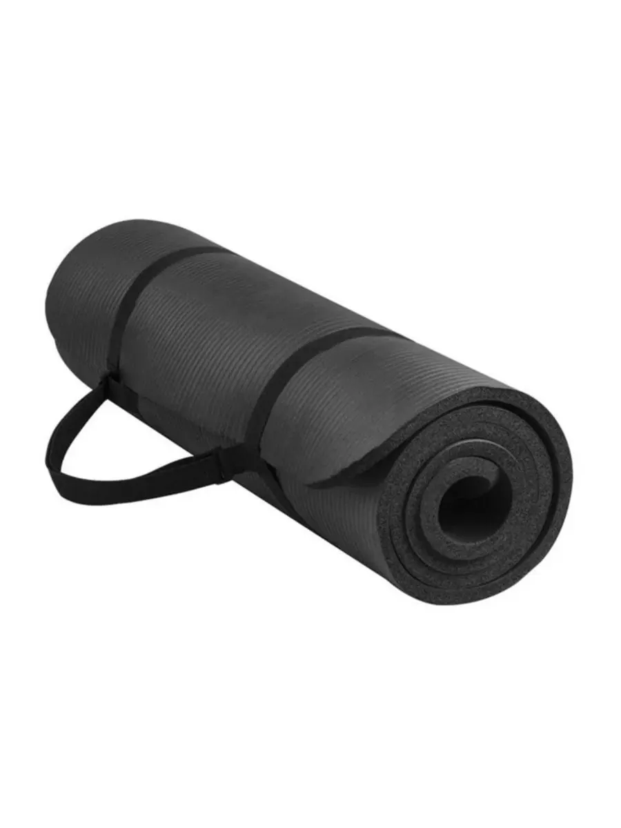 Коврик для йоги GoYoga 180 x 61 см , устойчивый к разрывам, с ремешком Balancefrom Fitness — мульти