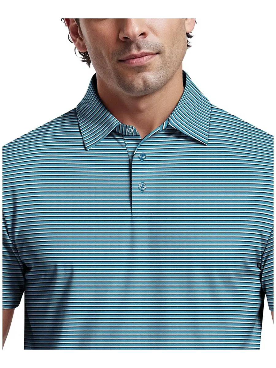 Мужская поло-рубашка для гольфа Feeder Stripe PGA TOUR, Swim Cap — 3