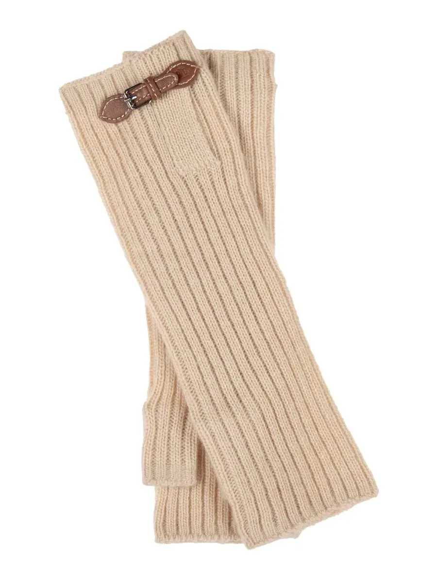Вязаные рукавички без пальцев с пряжкой Buckle Knit Handwarmer Lauren Ralph Lauren — изображение 2 из 4, коричневый