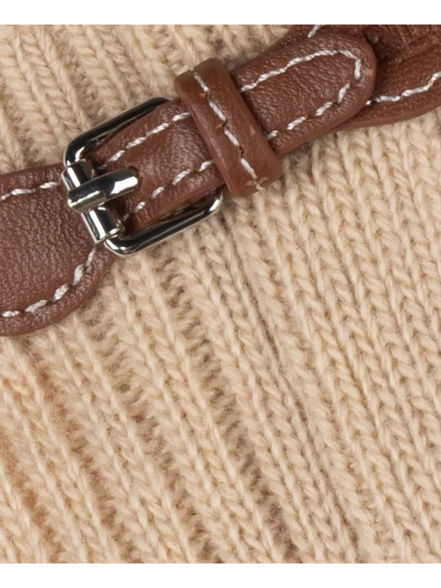 Вязаные рукавички без пальцев с пряжкой Buckle Knit Handwarmer Lauren Ralph Lauren — изображение 4 из 4, коричневый