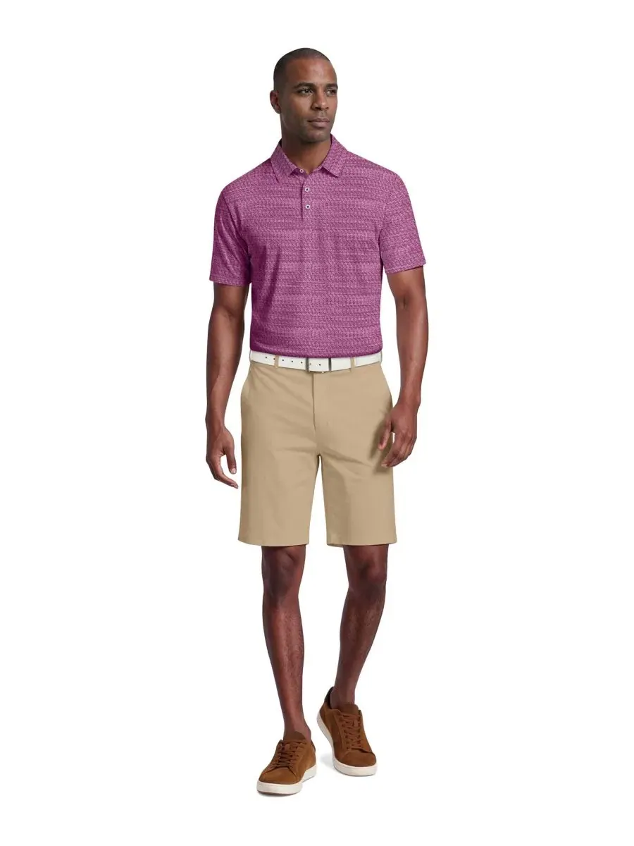 Мужская поло-рубашка из жаккардовой ткани для микро-гольфа PGA TOUR, Pale Pansy — 2