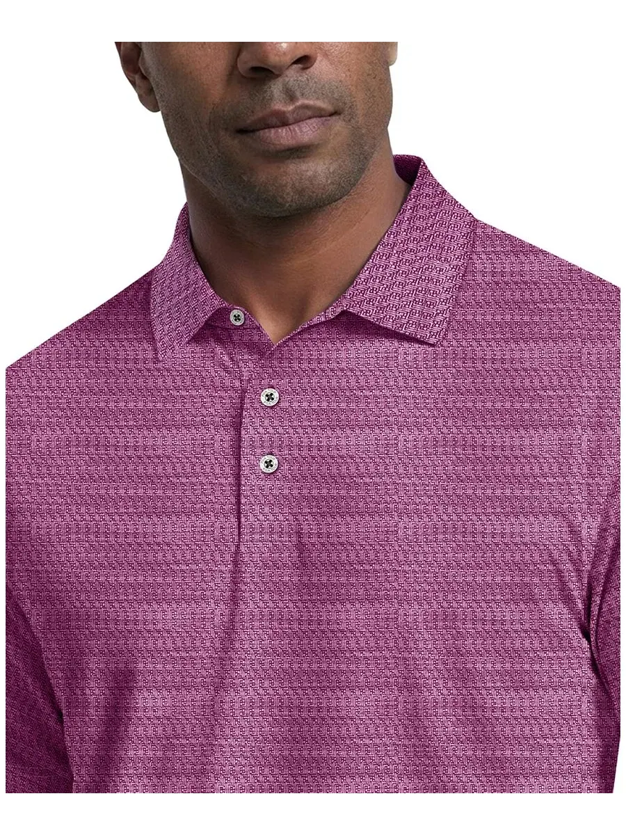 Мужская поло-рубашка из жаккардовой ткани для микро-гольфа PGA TOUR, Pale Pansy — 3