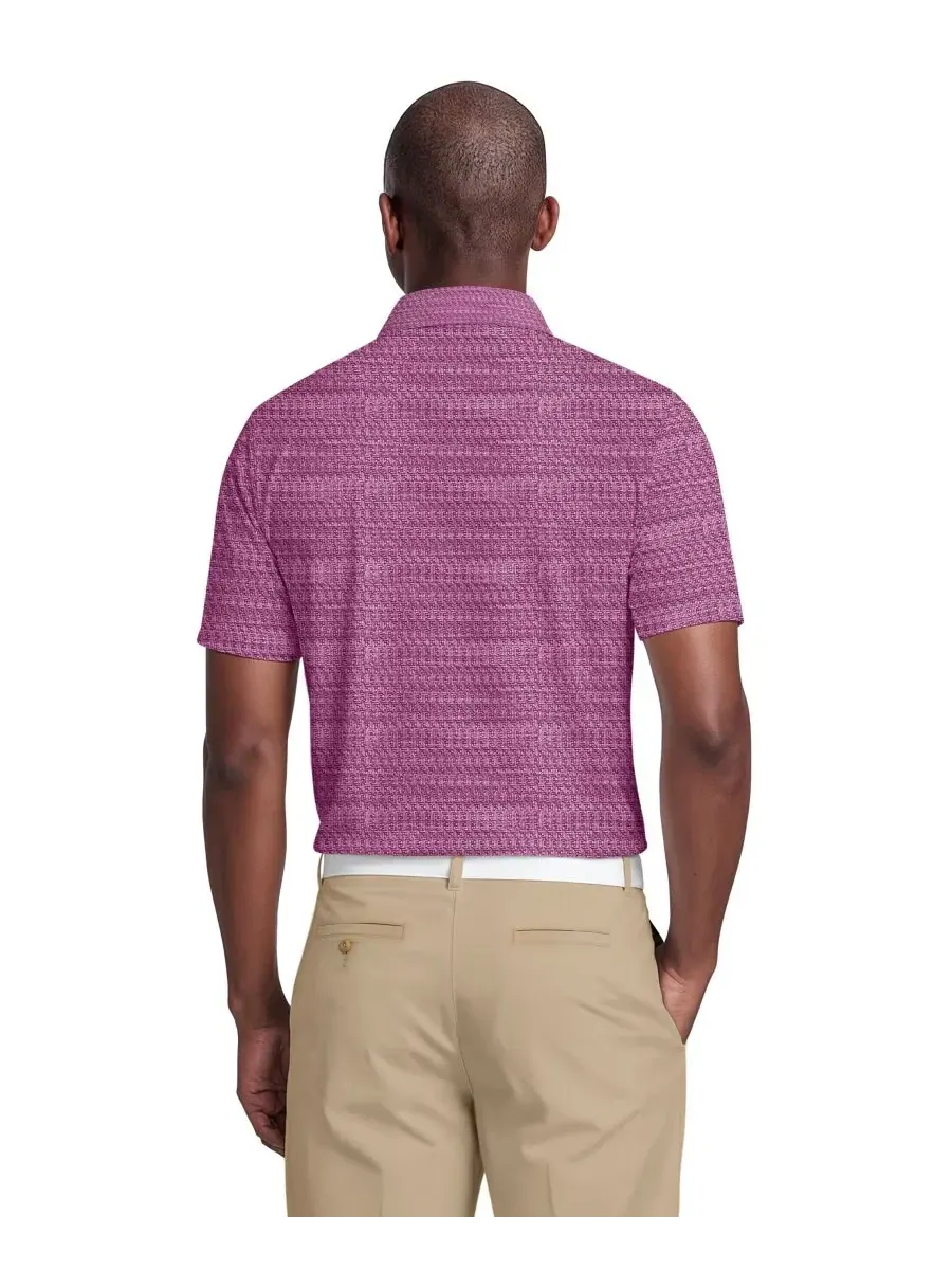 Мужская поло-рубашка из жаккардовой ткани для микро-гольфа PGA TOUR, Pale Pansy — 4