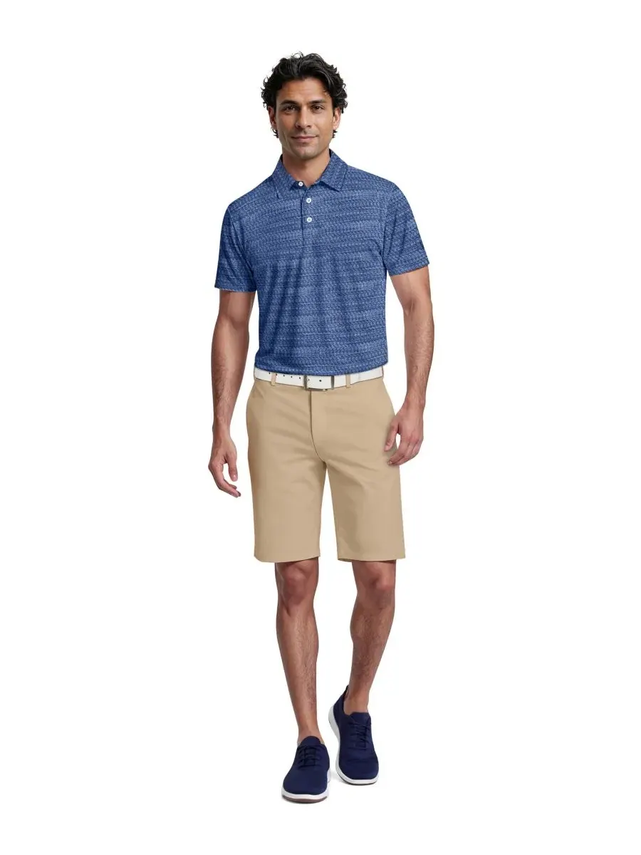 Мужская поло-рубашка из жаккардовой ткани для микро-гольфа PGA TOUR, Peacoat — 2