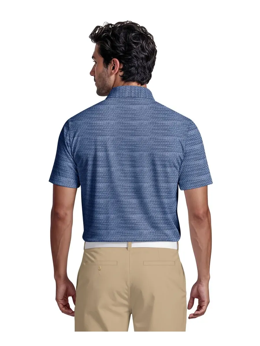 Мужская поло-рубашка из жаккардовой ткани для микро-гольфа PGA TOUR, Peacoat — 4
