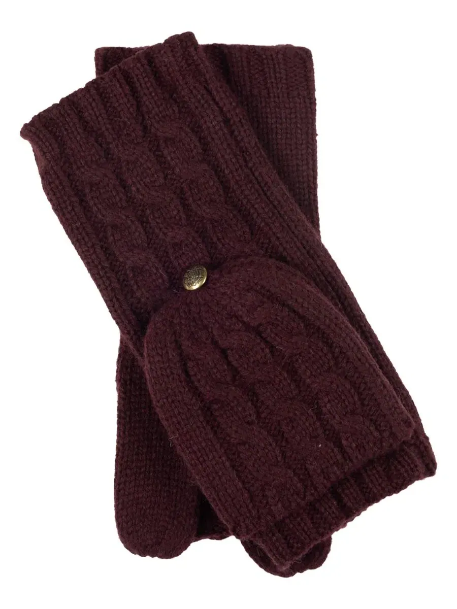 Перчатки-трансформеры с косами Core Cable Knit Pop Top Lauren Ralph Lauren — изображение 2 из 4, красный