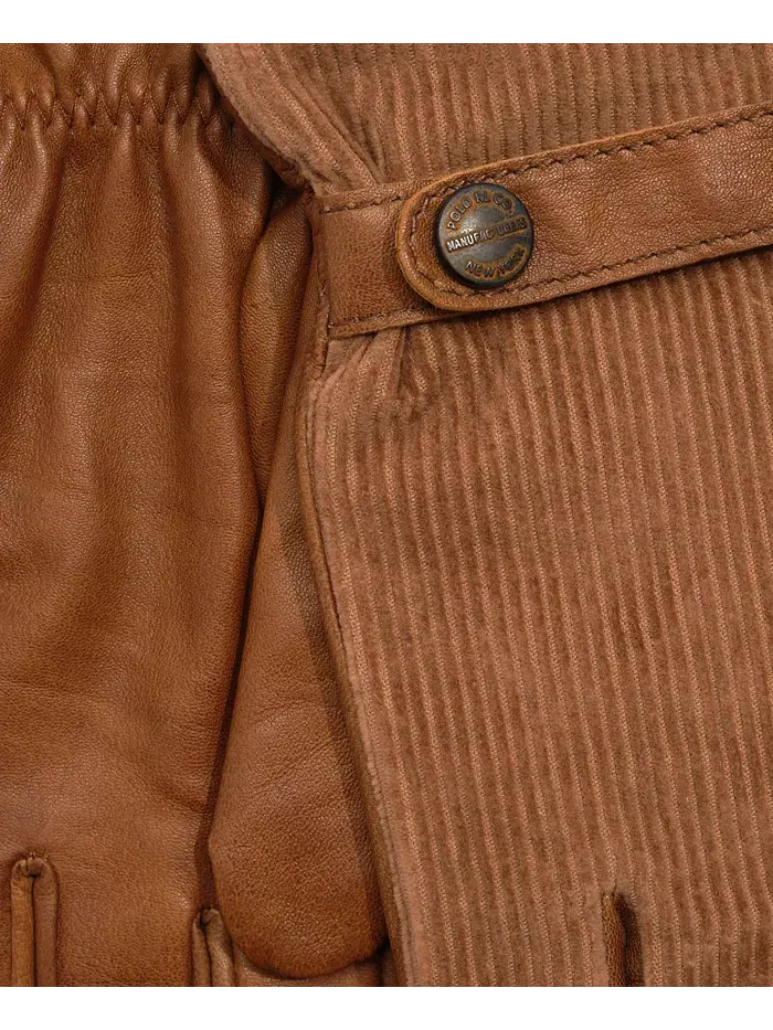 Мужская гибридная перчатка из вельвета Polo Ralph Lauren — изображение 2 из 4, золото