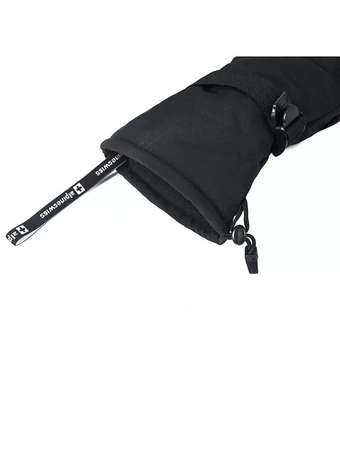 Мужские водонепроницаемые лыжные перчатки для сноуборда 3M Thinsulate Winter Gloves Alpine Swiss — изображение 3 из 9, черный