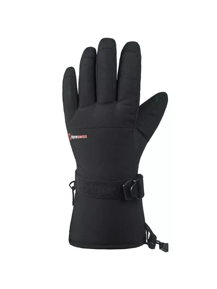 Мужские водонепроницаемые лыжные перчатки для сноуборда 3M Thinsulate Winter Gloves Alpine Swiss — изображение 6 из 9, черный