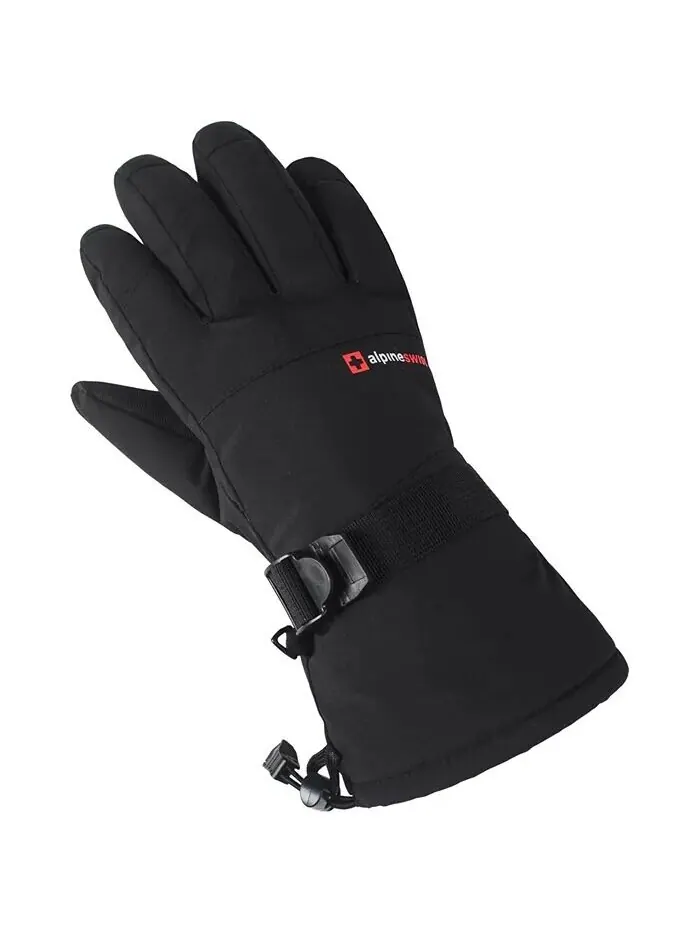 Мужские водонепроницаемые лыжные перчатки для сноуборда 3M Thinsulate Winter Gloves Alpine Swiss — изображение 8 из 9, черный