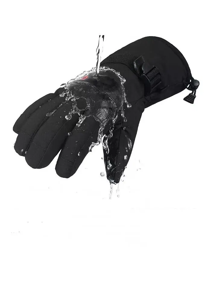 Мужские водонепроницаемые лыжные перчатки для сноуборда 3M Thinsulate Winter Gloves Alpine Swiss — изображение 9 из 9, черный
