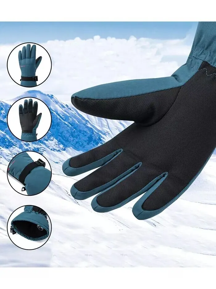 Мужские водонепроницаемые перчатки для сноуборда 3M Thinsulate Winter Alpine Swiss — изображение 2 из 8, синий