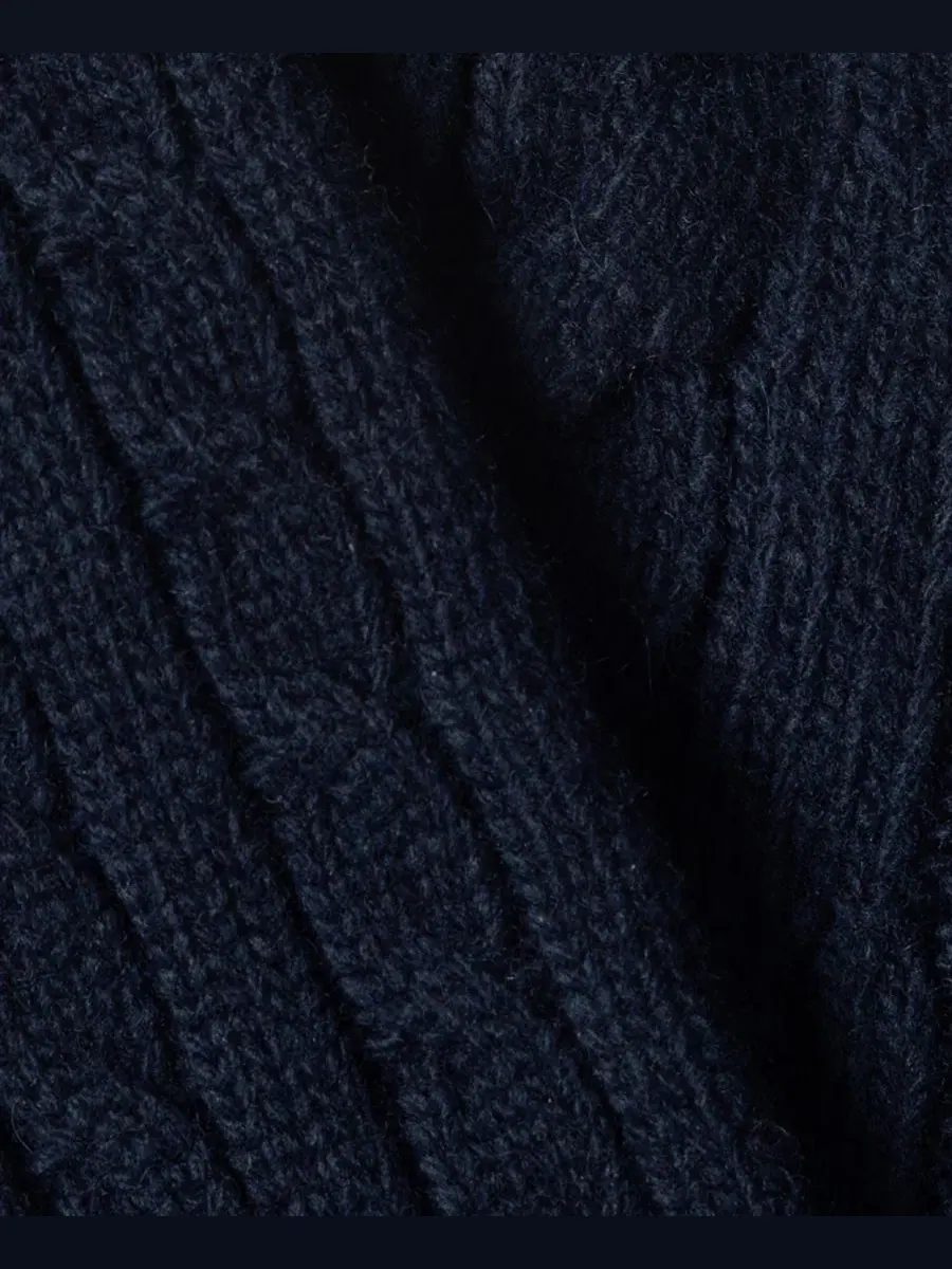 Комплект из шляпы и перчаток с кабельным узором Polo Ralph Lauren — изображение 4 из 4, темно-синий