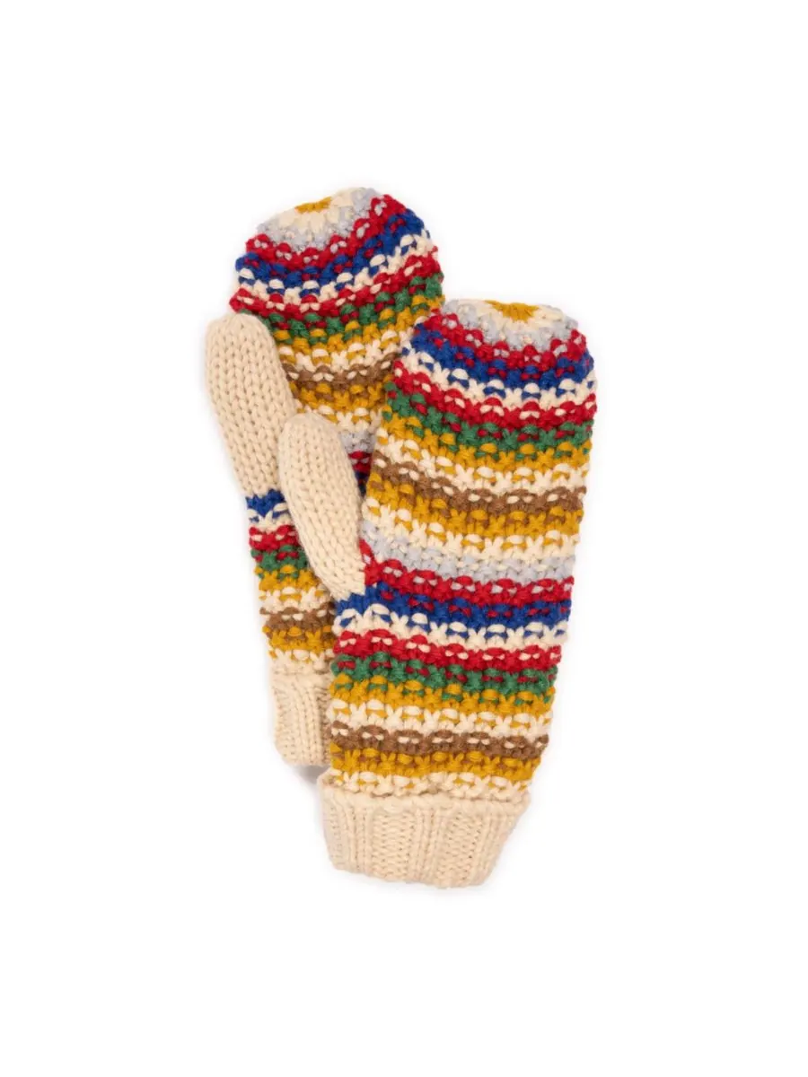 Женские варежки в полоску с текстурой MUK LUKS