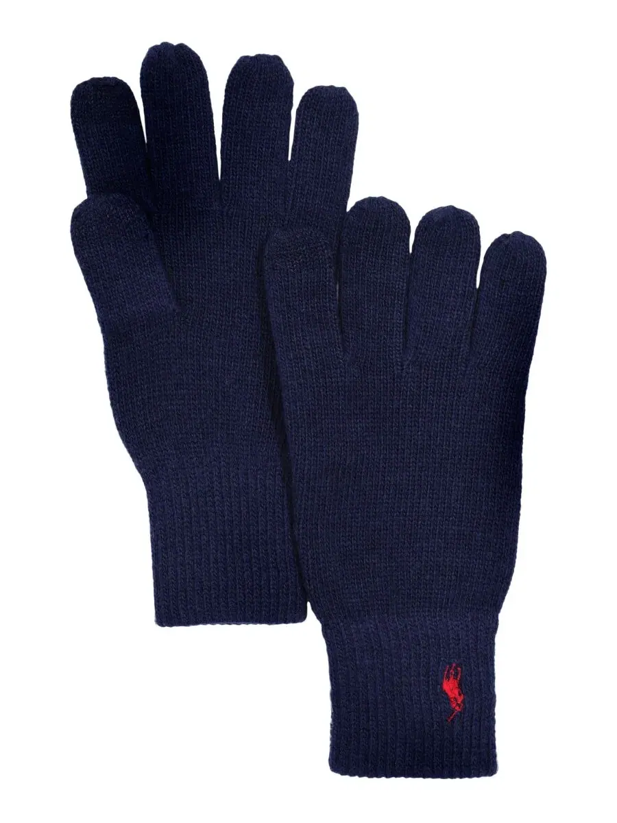 Мужские перчатки с вышивкой Polo Ralph Lauren