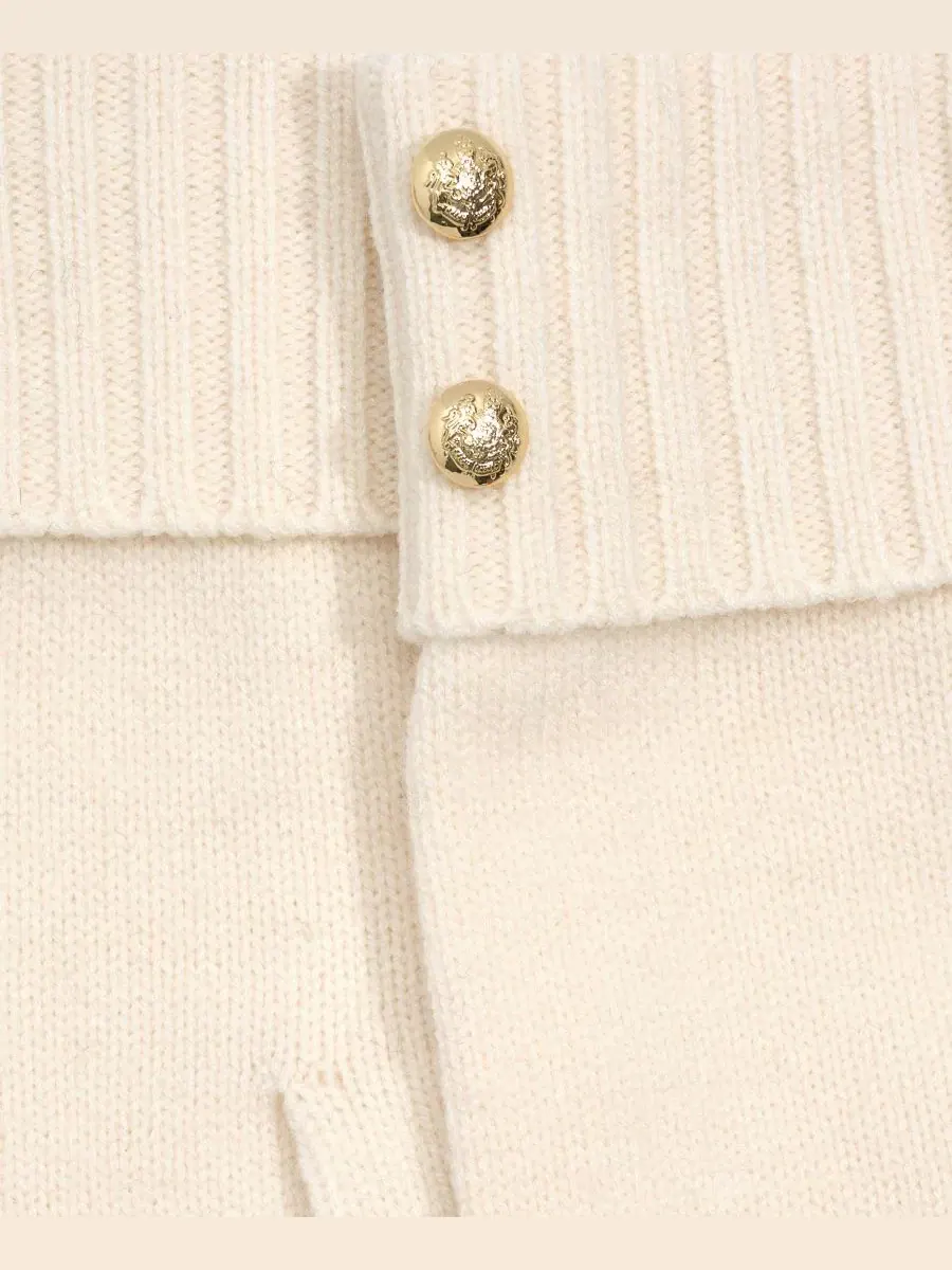Перчатки с ребристым манжетом Crest Knit Lauren Ralph Lauren — изображение 4 из 5, бежевый
