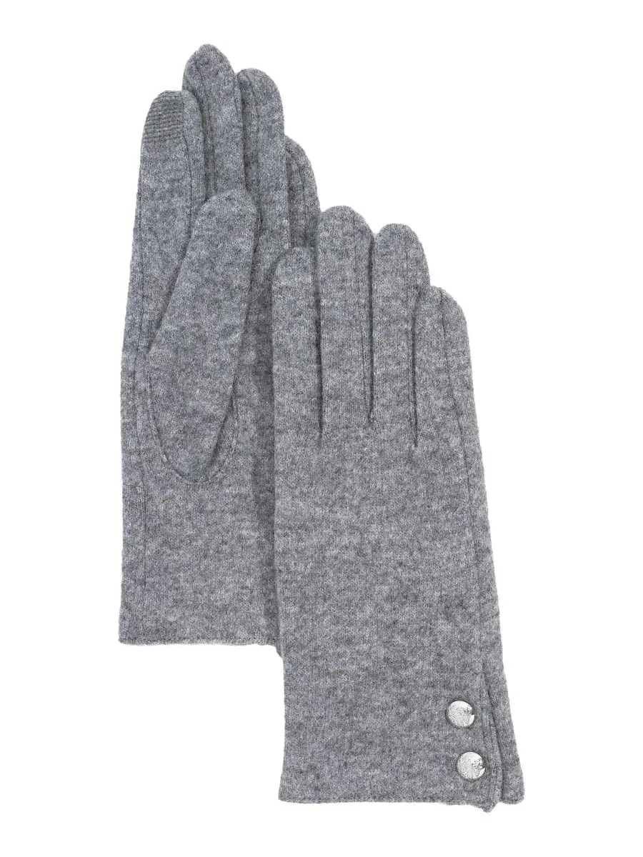 Перчатки сенсорные с кашемиром и отделкой из овчины, Two Button Cashmere Blend Touch Gloves Lauren — изображение 2 из 4