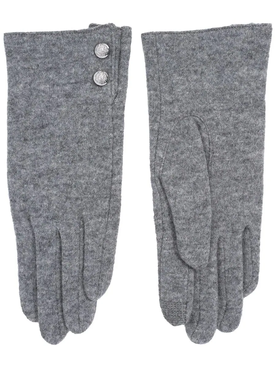 Перчатки сенсорные с кашемиром и отделкой из овчины, Two Button Cashmere Blend Touch Gloves Lauren — изображение 3 из 4