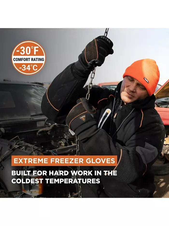 Мужские утепленные перчатки PolarForce с подкладкой и функцией Grip Assist RefrigiWear — изображение 2 из 3, черный