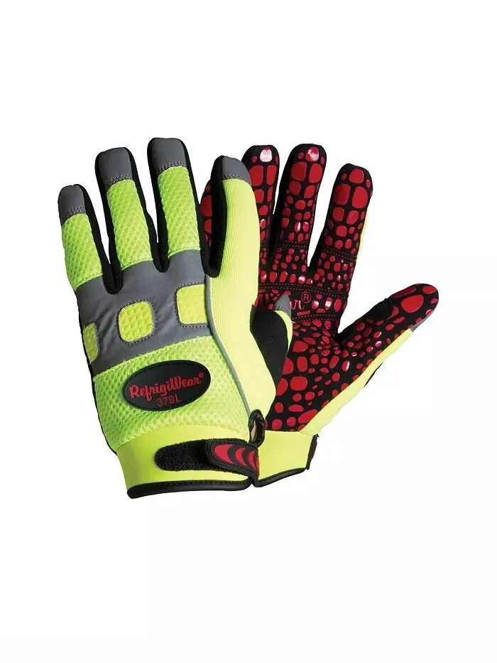 Мужские утепленные рабочие перчатки HiVis Super Grip Performance с флисовой подкладкой RefrigiWear — изображение 2 из 3