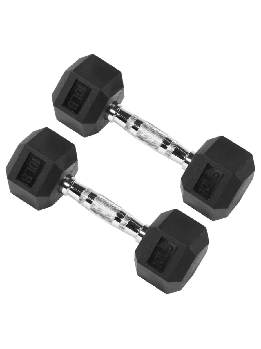 Набор шестигранных гантелей для силовых тренировок, 4,5 кг Signature Fitness — черный