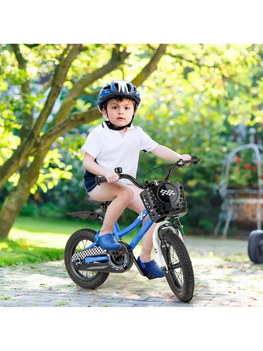Детский велосипед с дополнительными колесиками для детей 3-4 лет Mecale — изображение 2 из 8, синий