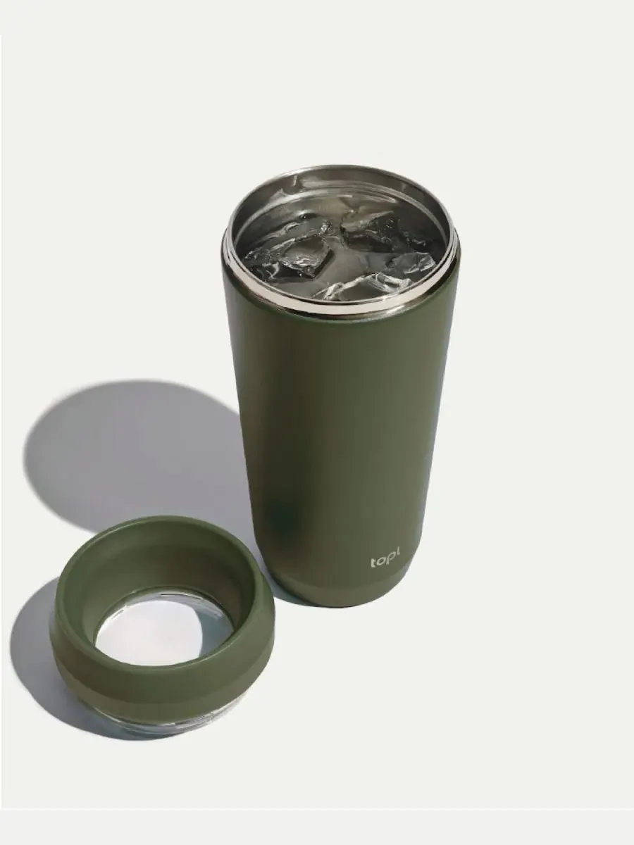 Термокружка дорожная 590 мл с крышкой 360° Topl To Go Travel Tumbler topl drinkware — изображение 2 из 4, оливковый