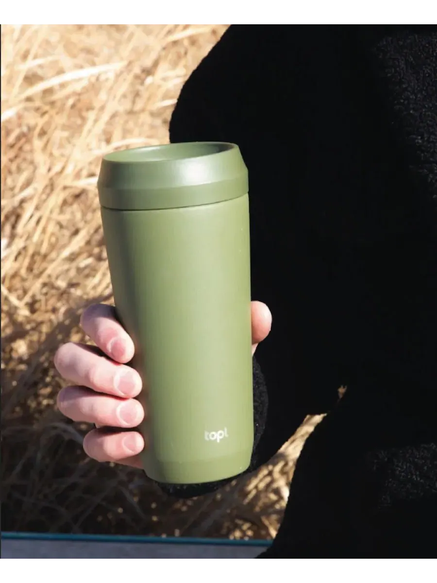 Термокружка дорожная 590 мл с крышкой 360° Topl To Go Travel Tumbler topl drinkware — изображение 4 из 4, оливковый