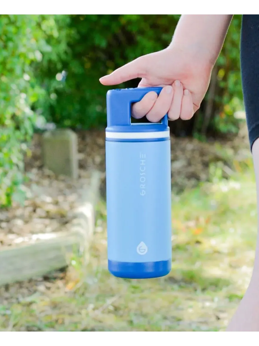 Детская термобутылка Alpine Flip 'N Sip с трубочкой, 2 шт Grosche — изображение 7 из 9, розовый/синий
