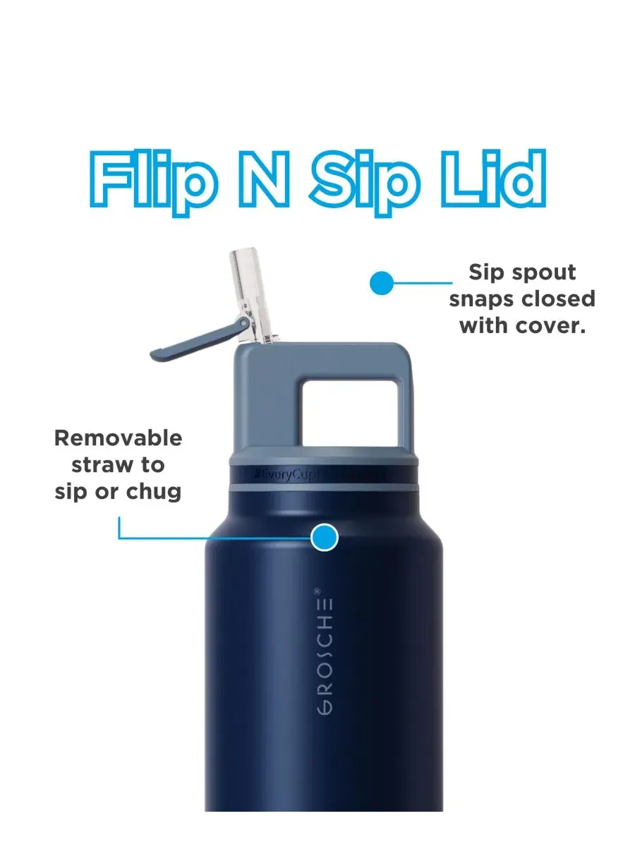 Термос Alpine Flip 'N Sip с трубочкой, 2 шт., 0,6 л + 1 л Grosche — изображение 2 из 10, синий