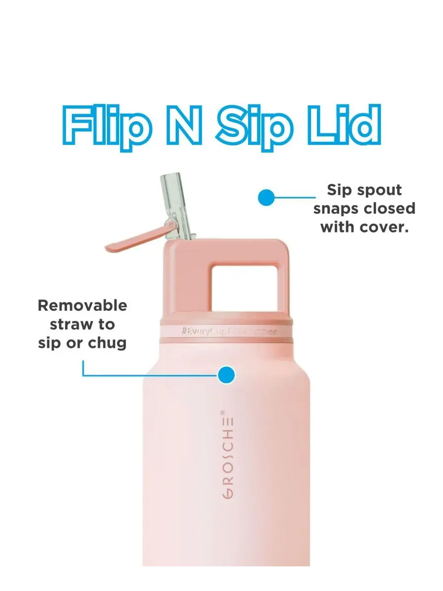 Термос Alpine Flip 'N Sip с трубочкой, 2 шт., 0,6 л + 1 л Grosche — изображение 7 из 10, синий