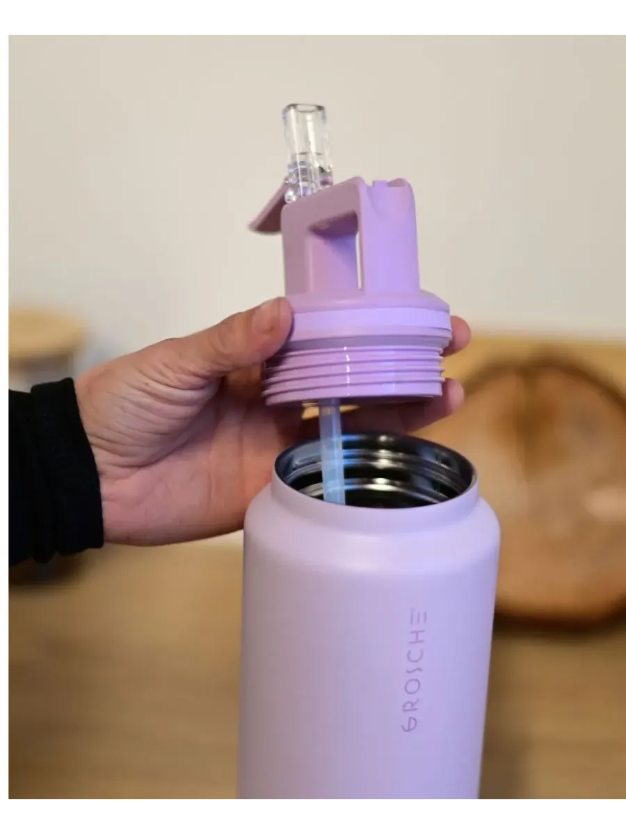 Термос Alpine Flip 'N Sip с трубочкой, 2 шт., 0,6 л + 1 л Grosche — изображение 4 из 10, фиолетовый
