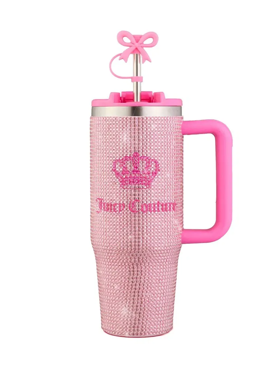 Термокружка Diamond Bling 0,89 л, с блестящими стразами Juicy Couture — изображение 1 из 8, розовый