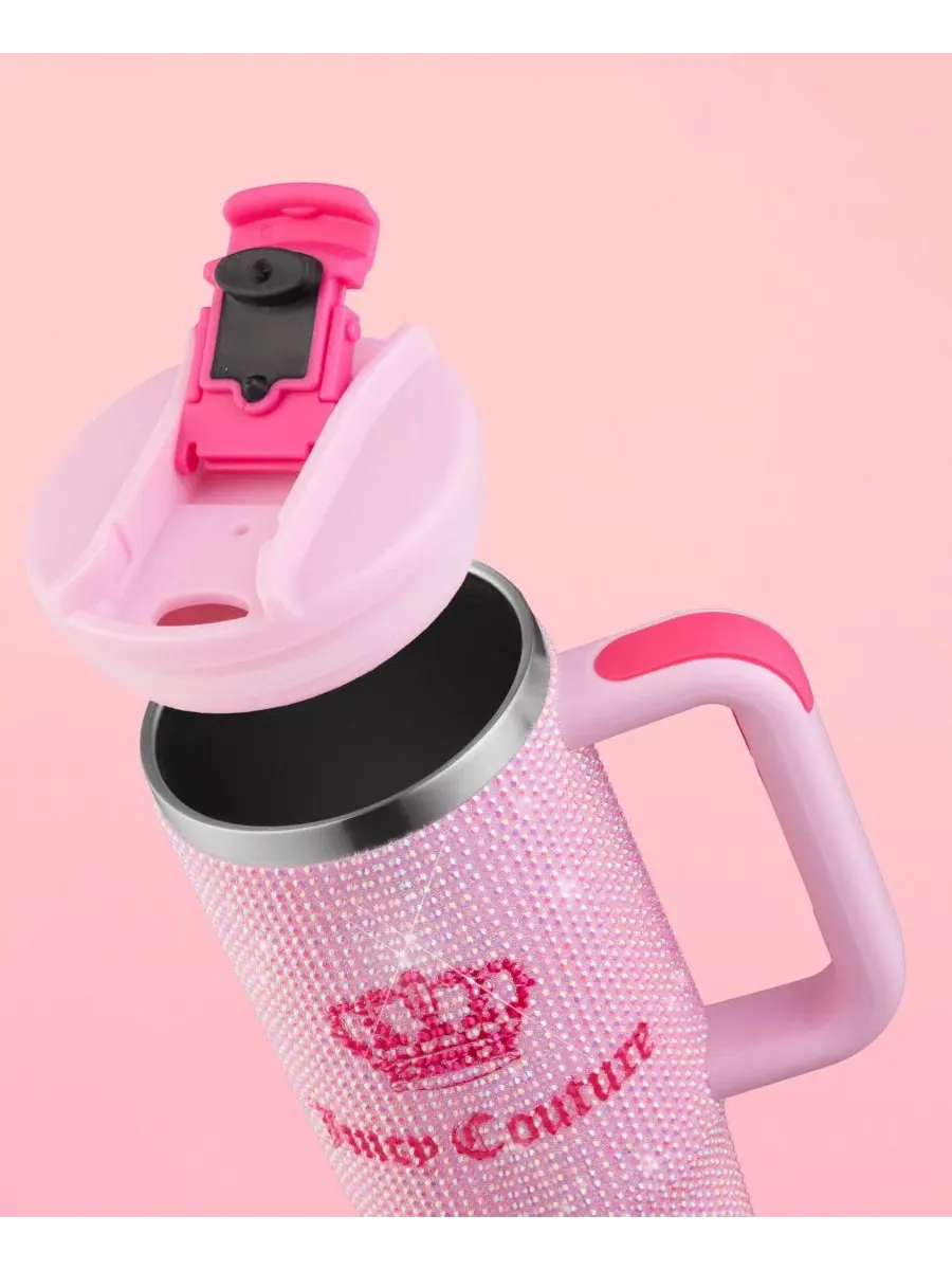Термокружка Diamond Bling 0,89 л, с блестящими стразами Juicy Couture — изображение 5 из 8, розовый