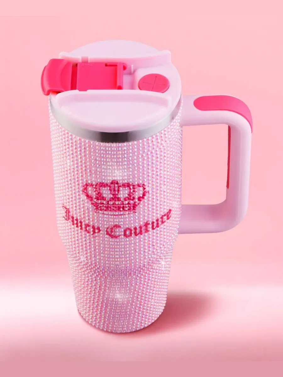 Термокружка Diamond Bling 0,89 л, с блестящими стразами Juicy Couture — изображение 6 из 8, розовый